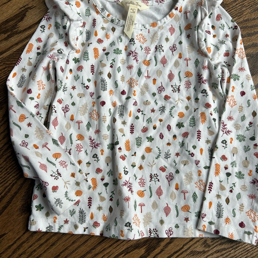 Matilda Jane White Shirt with Thanksgiving print